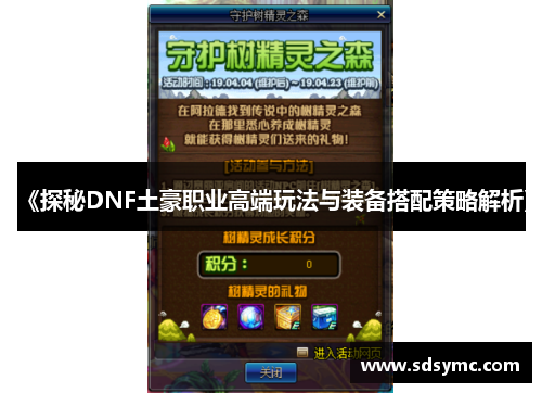 《探秘DNF土豪职业高端玩法与装备搭配策略解析》